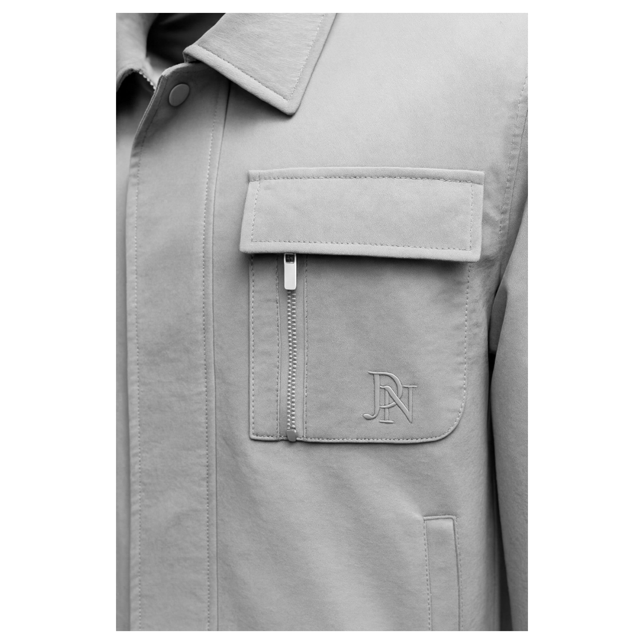 Men’s branded JDN cargo jacket for casual and streetwear style in grey